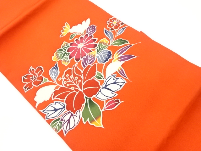 塩瀬草花模様名古屋帯